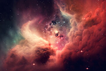 colorful cosmos space nebula created with generative ai