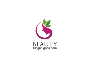 Fototapeta premium Beauty logo with modern gradient, Flat-hand drawn hair salon logo collection