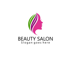 Beauty logo with modern gradient, Flat-hand drawn hair salon logo collection