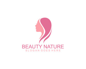 Beauty woman hair salon pink logo design. beauty women logo design inspiration for skin care, salons and spa,