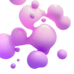 Abstract matte liquid metaball shapes 3d render illustration