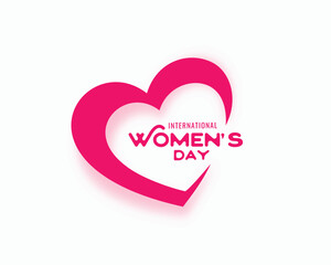 happy women's day background with lovely heart design