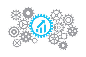 Growing business concept with gear