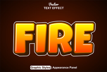 fire text effect with graphic style and editable