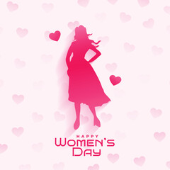 beautiful happy women's day love heart background with female design