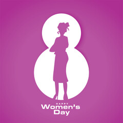 paper cut style happy women's day purple background for freedom