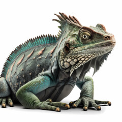 Obraz premium Iguana Isolated White