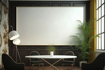 Luxury Apartment Meeting Room Mockup Billboard Frame with AI-Generated Design