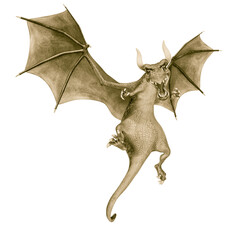Fototapeta premium dragon cartoon ready to attack