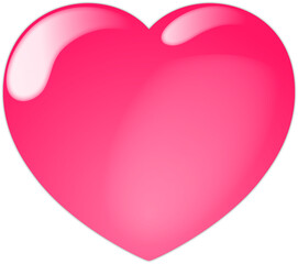 illustration red heart  in 3d cartoon style 