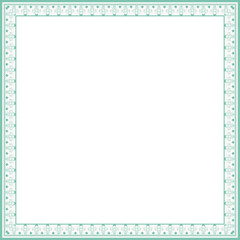 Vintage square frame botanic garden retro abstract pattern border