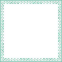 Vintage square frame botanic garden retro abstract pattern border