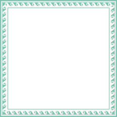 Vintage square frame botanic garden retro abstract pattern border