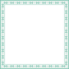 Vintage square frame botanic garden retro abstract pattern border