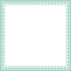 Vintage square frame botanic garden retro abstract pattern border