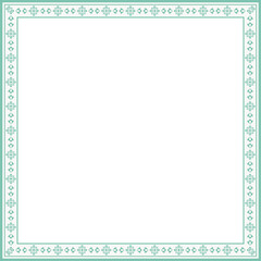 Vintage square frame botanic garden retro abstract pattern border
