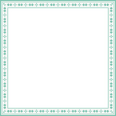 Vintage square frame botanic garden retro abstract pattern border