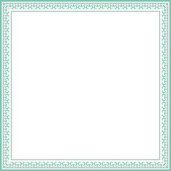 Vintage square frame botanic garden retro abstract pattern border