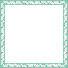 Vintage square frame botanic garden retro abstract pattern border