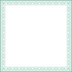 Vintage square frame botanic garden retro abstract pattern border