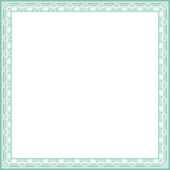 Vintage square frame botanic garden retro abstract pattern border