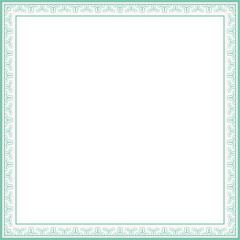 Vintage square frame botanic garden retro abstract pattern border