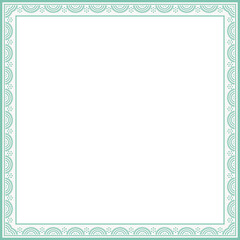 Vintage square frame botanic garden retro abstract pattern border