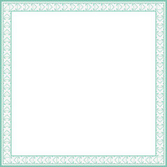 Vintage square frame botanic garden retro abstract pattern border