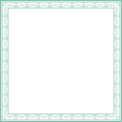 Vintage square frame botanic garden retro abstract pattern border