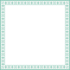 Vintage square frame botanic garden retro abstract pattern border