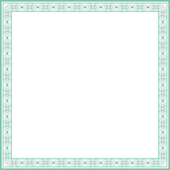 Vintage square frame botanic garden retro abstract pattern border