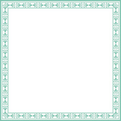 Vintage square frame botanic garden retro abstract pattern border