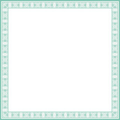 Vintage square frame botanic garden retro abstract pattern border