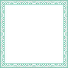 Vintage square frame botanic garden retro abstract pattern border