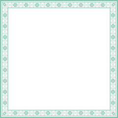 Vintage square frame botanic garden retro abstract pattern border