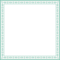 Vintage square frame botanic garden retro abstract pattern border