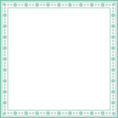 Vintage square frame botanic garden retro abstract pattern border