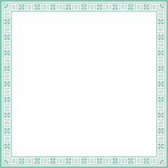 Vintage square frame botanic garden retro abstract pattern border