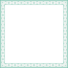 Vintage square frame botanic garden retro abstract pattern border