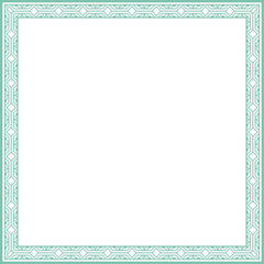 Vintage square frame botanic garden retro abstract pattern border