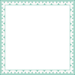 Vintage square frame botanic garden retro abstract pattern border