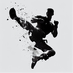 Fototapeta na wymiar Taekwondo kick, AI generative