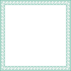 Vintage square frame botanic garden retro abstract pattern border