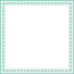 Vintage square frame botanic garden retro abstract pattern border