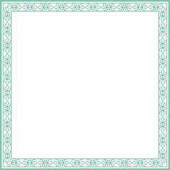 Vintage square frame botanic garden retro abstract pattern border