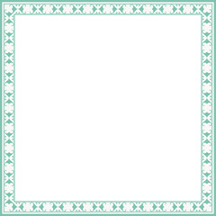 Vintage square frame botanic garden retro abstract pattern border