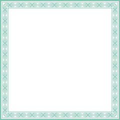 Vintage square frame botanic garden retro abstract pattern border