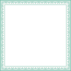 Vintage square frame botanic garden retro abstract pattern border