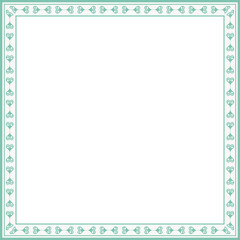 Vintage square frame botanic garden retro abstract pattern border