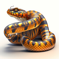 Fototapeta premium Snake Isolated White